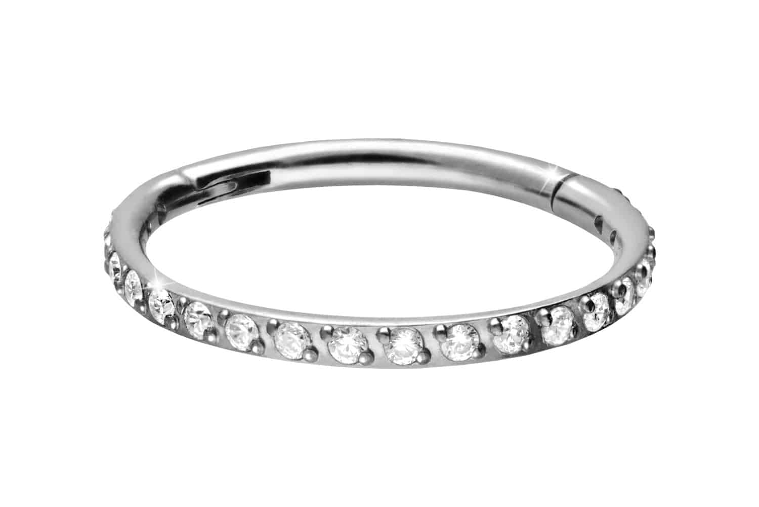 Titan Segmentring Clicker Piercing EINGEFASSTE KRISTALLE